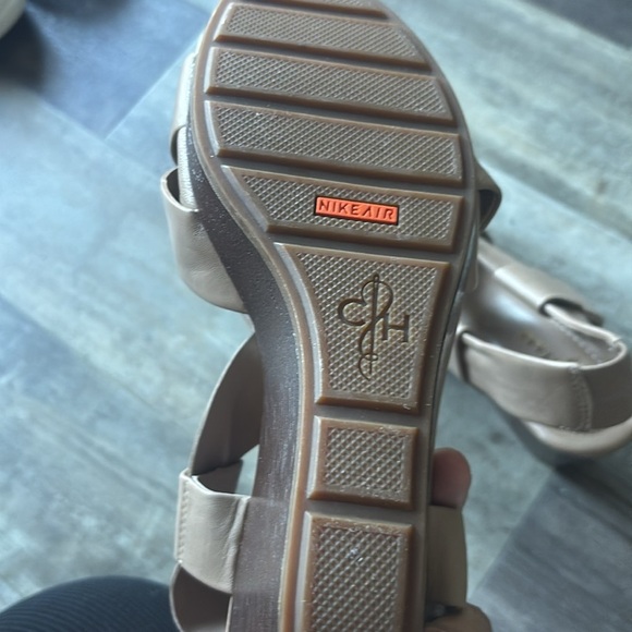 Cole Haan Nike Air Leather Wedge Platform Sandal Size - Picture 3 of 3